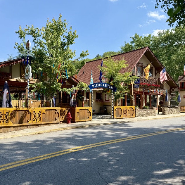 Biergarten in Helen Georgia near Yonah Mountain 