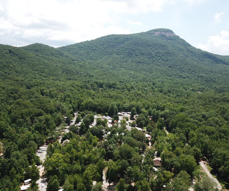 Yonah Mountain Campground Aerial View at the Base of Yonah Mountain