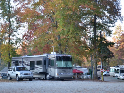 Motor Home at Yonah Mountain Campground in North Georgia Mountains