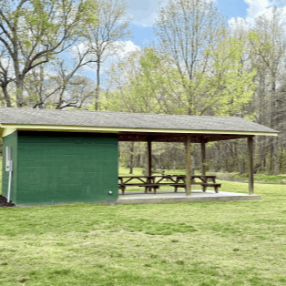 Small picnic pavilion for tent camping groups
